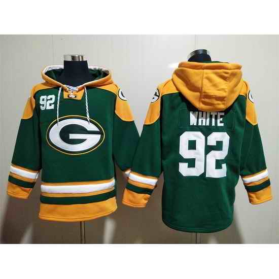NFL Men Green Bay Packers 92 Reggie White Stitched Hoodie